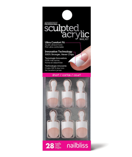 Nude Sculpted Acrylic French Short Square