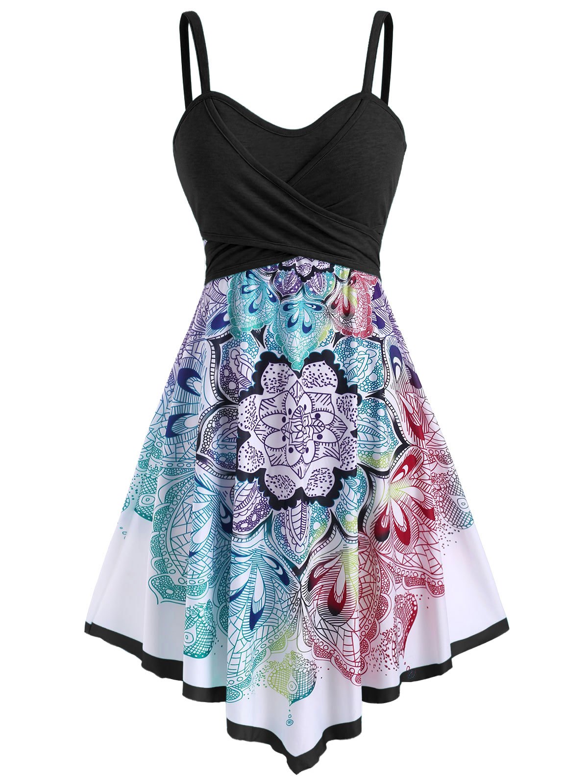 bohemian flower crossover empire waist dress
