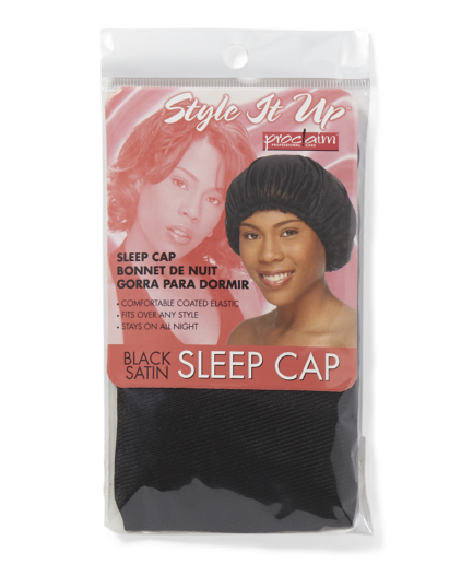 Black Satin Sleep Cap