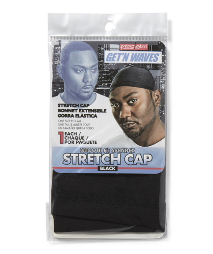Black Smooth Fit Spandex Stretch Cap
