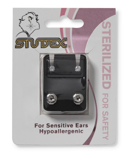 Regular Cubic Zirconia Sterilized Piercing Earrings Stainless Steel
