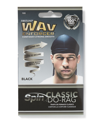 Black Do-Rag Wave & Curl Cap