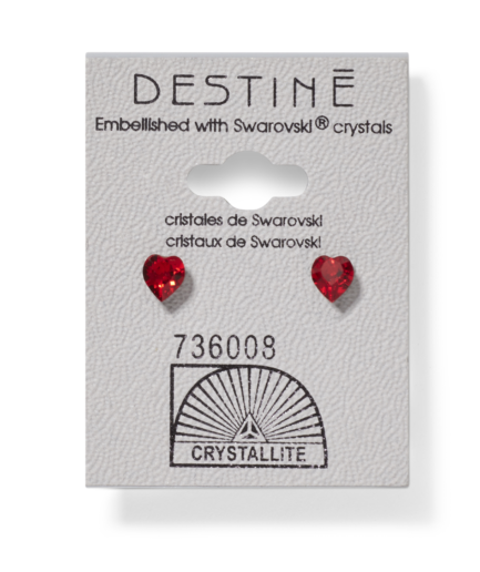 Destine Heart-Shaped Austrian Crystal Earrings
