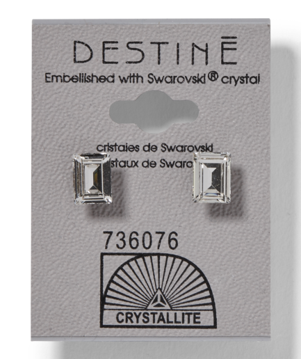 Destine Austrian Cut Square Post Earrings