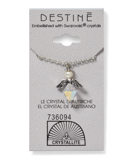 Destine Austrian Crystal AB Angel Necklace