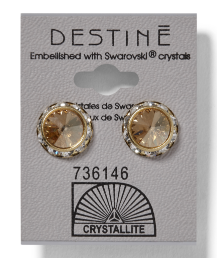 Golden Shadow Rhinestone Rivoli Earrings