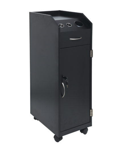 Keystone Black Lockable Wood Trolley