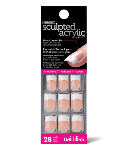 Sculpted Acrylic French Medium Square