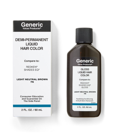 7N Light Neutral Brown Demi-Permanent Gloss Liquid Hair Color Compare to Redken¬Æ Shades EQ¬Æ