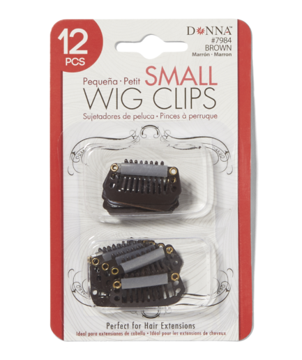 12 Piece Small Brown Wig Clips
