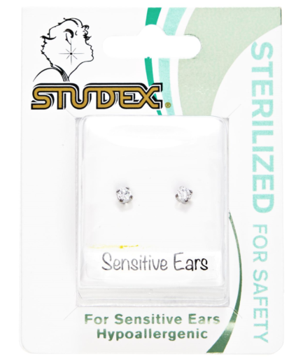 Stainless Steel Cubic Zirconia 3mm Earrings