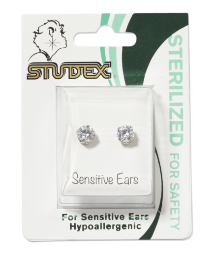Stainless Steel Cubic Zirconia 6mm Earrings