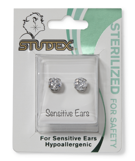 Stainless Steel Cubic Zirconia 7mm Earrings