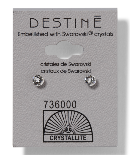 Destine Clear Diamond Cut Earrings 4mm