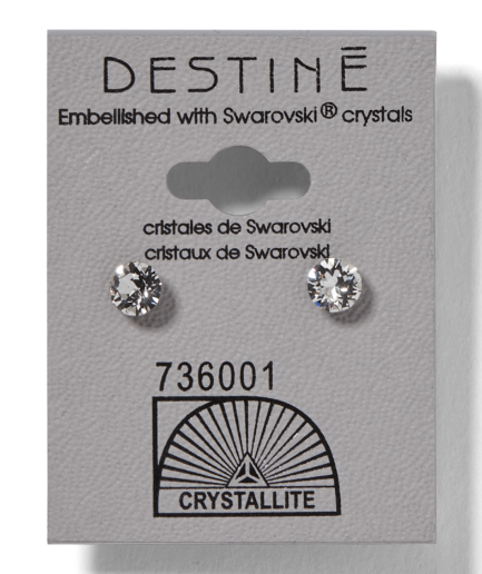 Destine Clear Diamond Cut Earrings 5mm