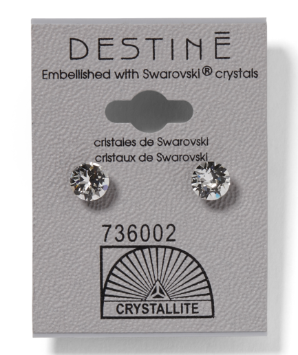 Destine Clear Diamond Cut Earrings 6mm