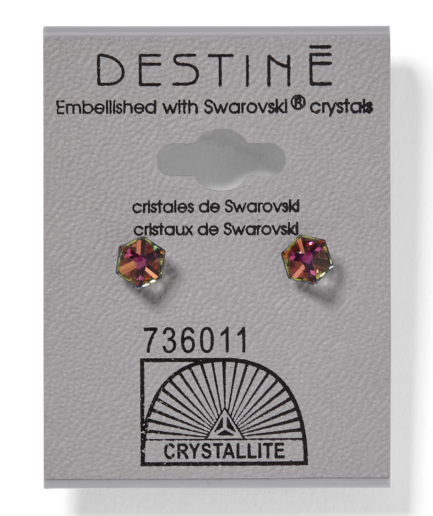 Destine Vitrail Medium Cube Earrings 4mm