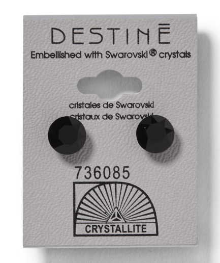 Destine Jet Diamond Cut Earrings 8mm