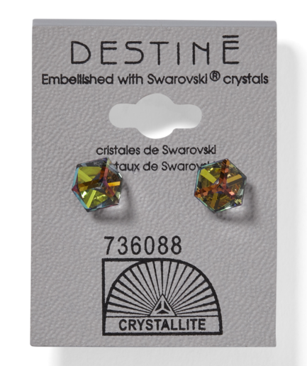 Destine Vitrail Medium Cube Earrings 6mm