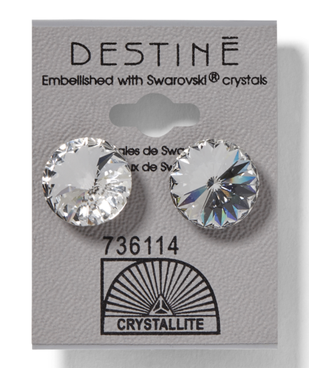 Destine Clear Rivoli Earrings 14mm