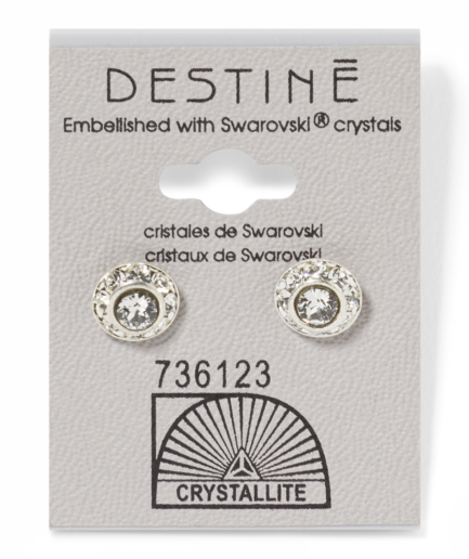 Destine Clear Diamond Cut Earrings 9mm