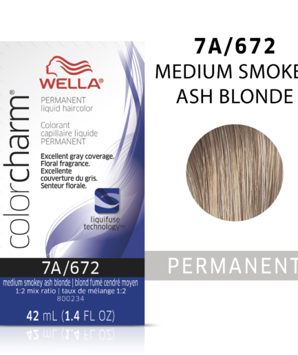 Medium Smokey Ash Blonde colorcharm Liquid Permanent Hair Color