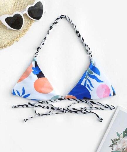 Printed Bikini Top L Multi a