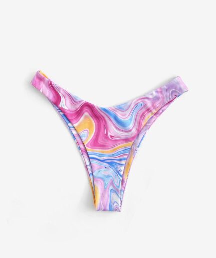Marble Swirl Bikini Bottom M Light pink