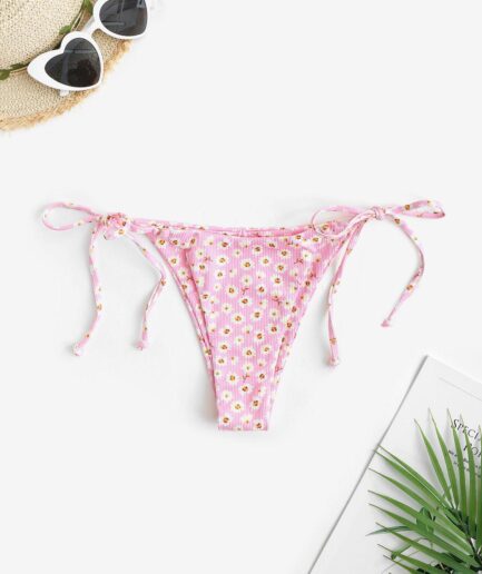 Tiny Floral Bikini Bottom L Light pink