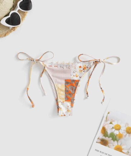 Ethnic Paisley Adjustable Bikini Bottom L