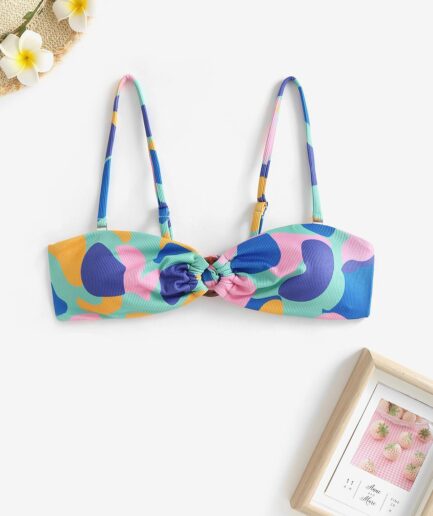 O Ring Colorblock Bikini Top M Multi a