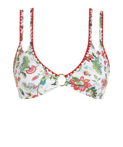 Whip Stitch Bohemian Floral Bikini Top M Multi a