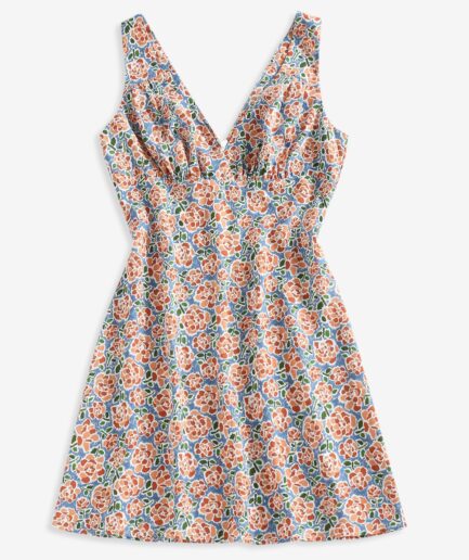 Mini Dress ZAFUL Flower Print Surplice Mini Dress L Blue