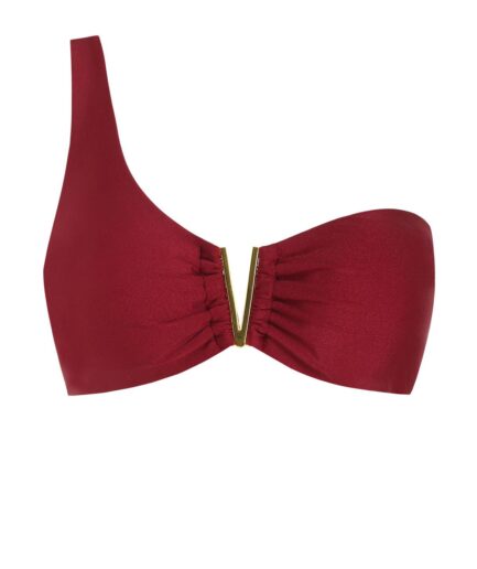 Shiny V-wire Bikini Top M Red