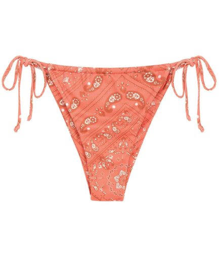 Bohemian Paisley Bikini Bottom M Red