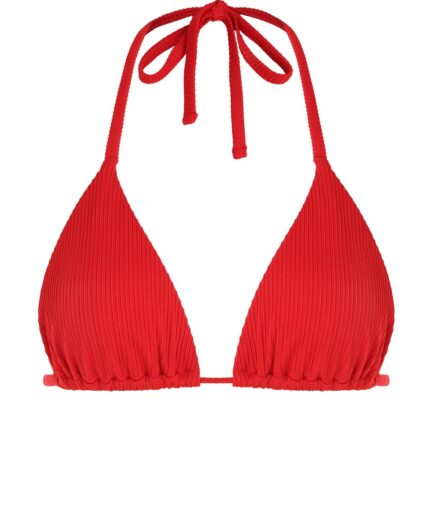 ZAFUL Ribbed Triangle Bikini Top M Red