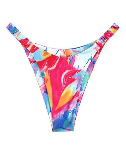 High Leg Elastic Side Bikini Bottom M Multi a