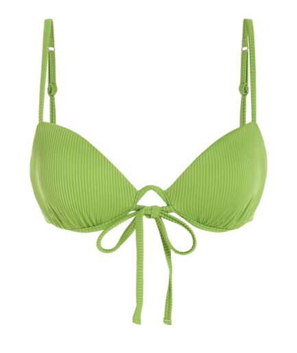 ZAFUL Underwire Ribbed Chest Pad Bikini Bra L Green