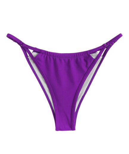 ZAFUL Cutout O Ring String Bikini Bottom M Purple