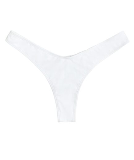 ZAFUL Cheeky High Leg Bikini Bottoms M White