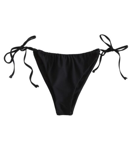 ZAFUL Cinched Tie Side String Bikini Bottom L Black