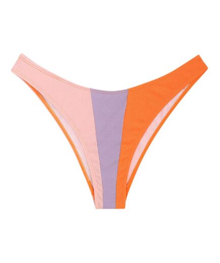 ZAFUL Ribbed Colorblock Cheeky Bikini Bottom M Multi a