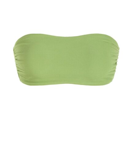 ZAFUL Ribbed Bandeau Bikini Top L Light green