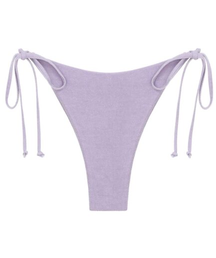 Tie Metallic Adjustable Bikini Bottom L Light purple