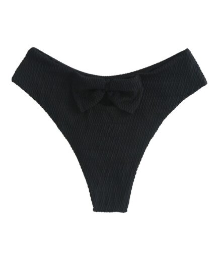 Bow Cut Out Bikini Bottom M Black