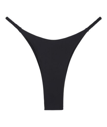 ZAFUL High Cut Braided Side Bikini Bottom M Black
