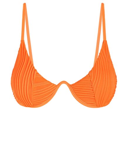 Ribbed Monowire Bikini Top L Orange