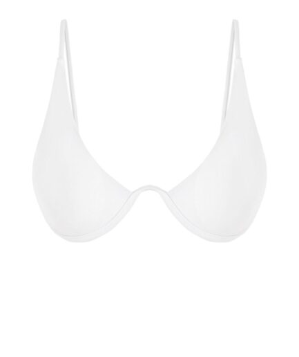 ZAFUL Plunge Underwire Push Up Bikini Top L White