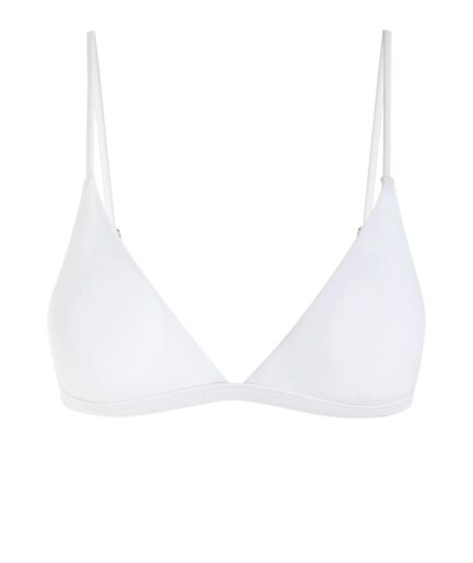 ZAFUL Thin Strap Plunge Bikini Top L White
