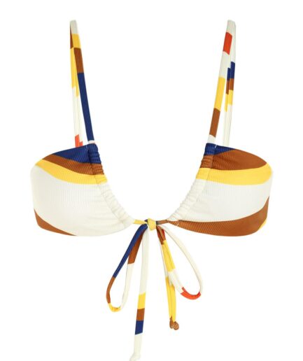 Colorblock Ribbed Bikini Top M